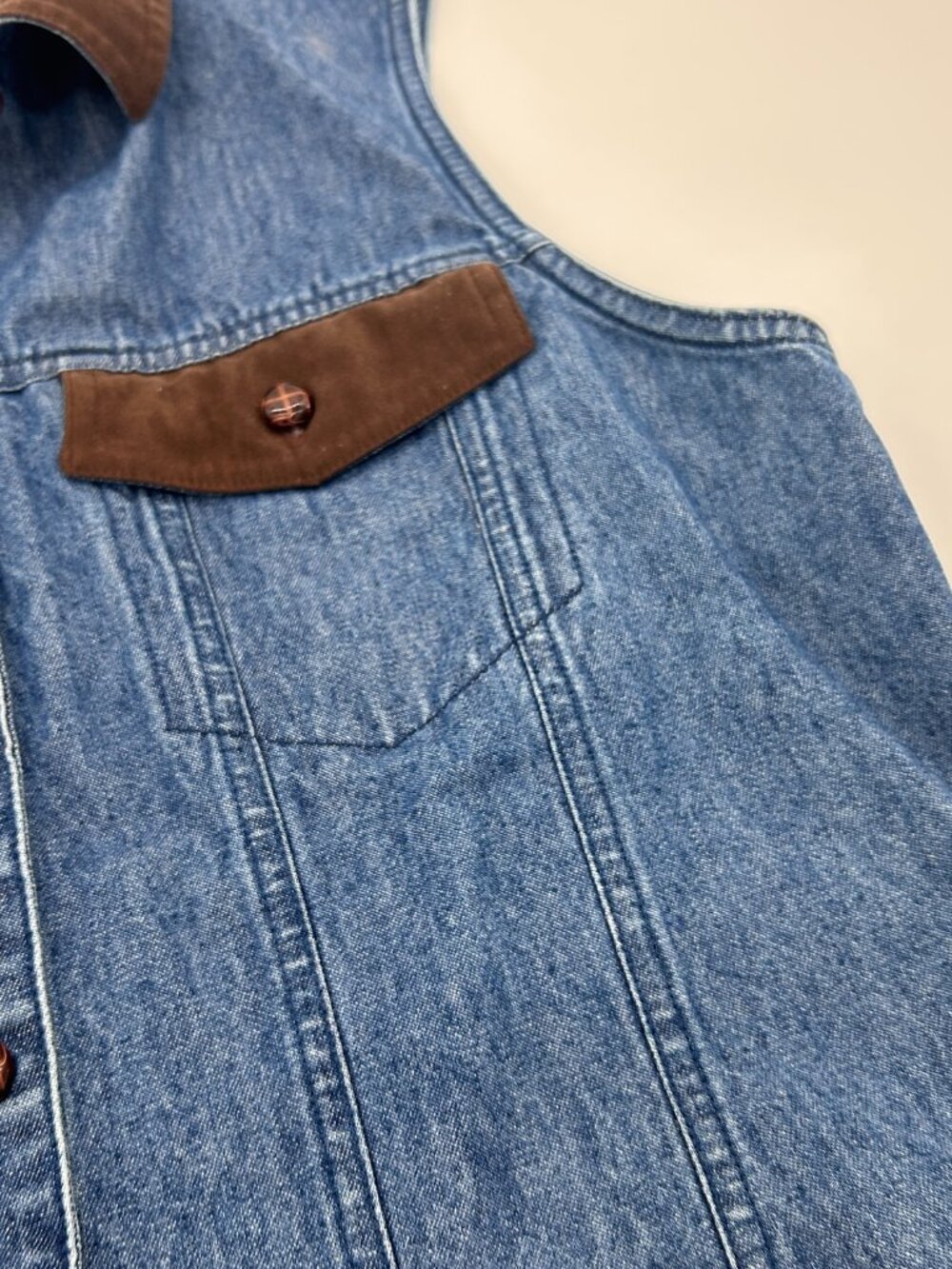 Vintage Sun River Western Style Denim Vest Size L 100% Cotton‎ - Picture 3 of 11